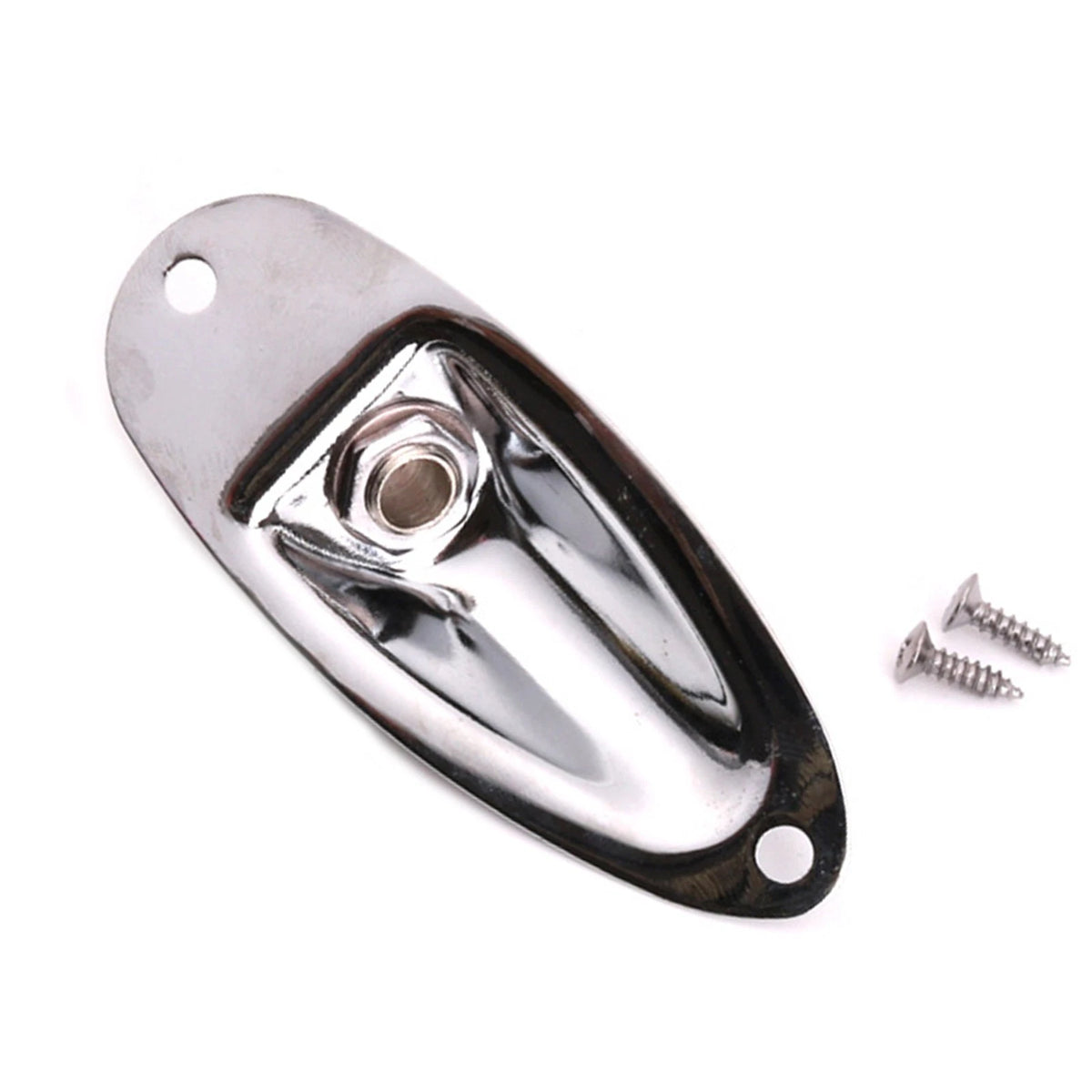 Metal Jack Plug Socket Cover Plate With Screws For FD Strat Guitar Boat Style t