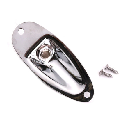 Metal Jack Plug Socket Cover Plate With Screws For FD Strat Guitar Boat Style t