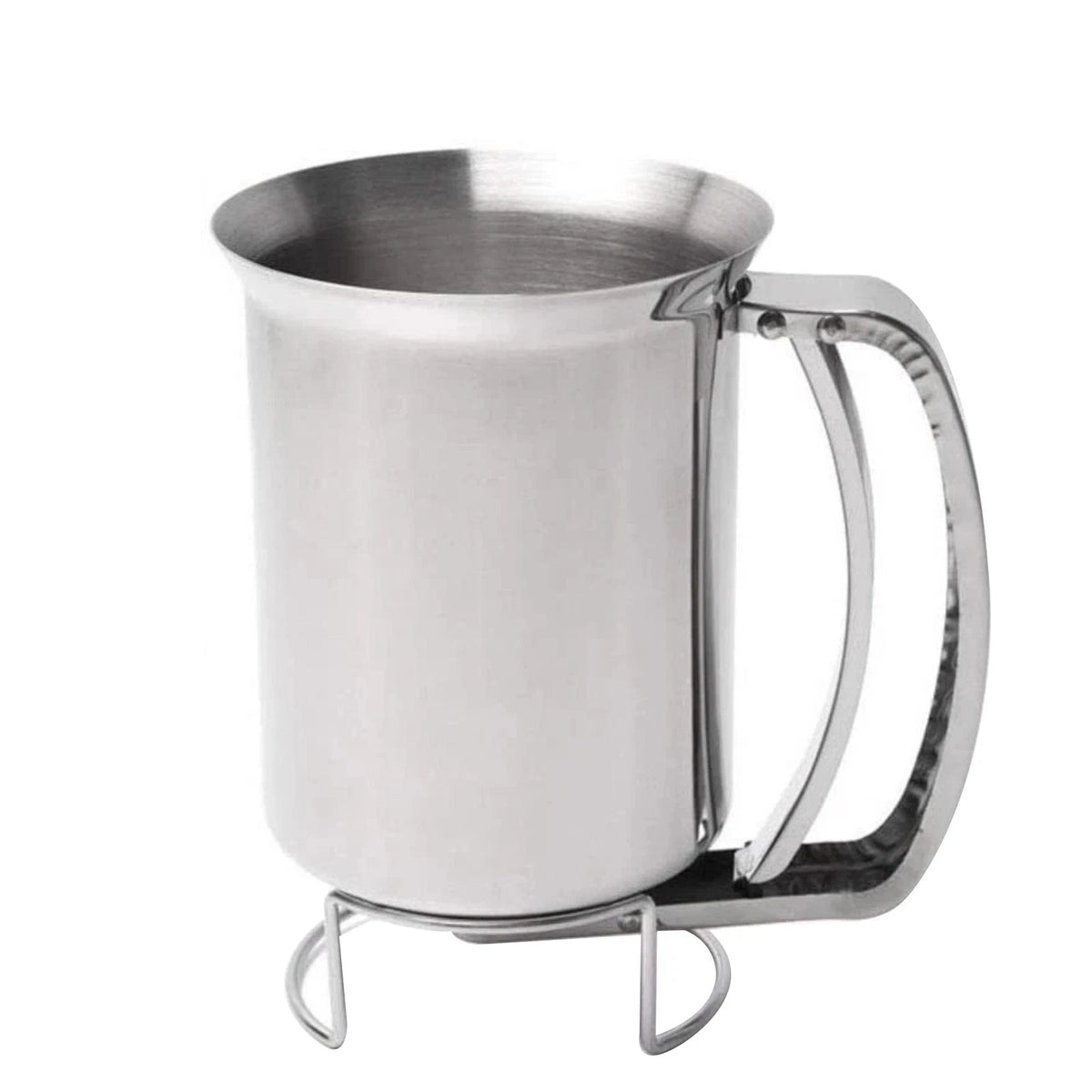 Stainless Steel Batter Dispenser with Quick-Close Valve No Spills for Pancakes