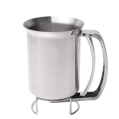 Stainless Steel Batter Dispenser with Quick-Close Valve No Spills for Pancakes