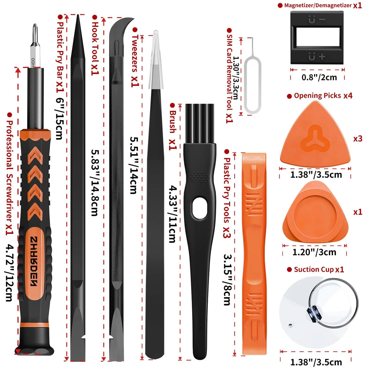 SHARDEN 58 in 1 Small Precision Screwdriver Set Magnetic Mini Small, Orange
