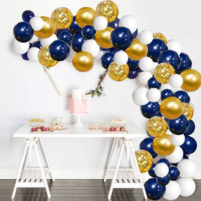 YMSZ Navy Blue Gold Balloons Arch 122 Piece Set, & Gold(120pcs)