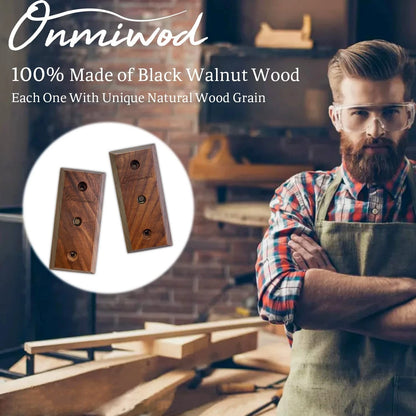 Guitar Wall Mount 2 Pack, Auto Lock Black Walnut Wood, Wood