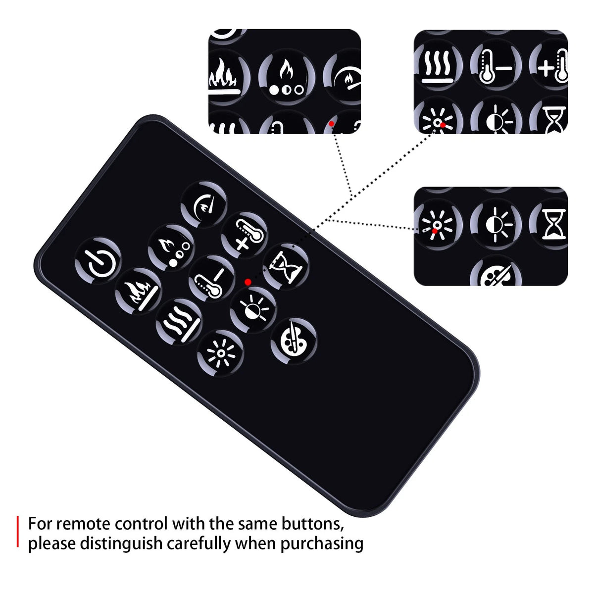 Remote Control For Dimplex PLF (Multi-Fire Slim) Series Electric Fireplaces