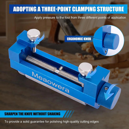 Chisel Sharpening Kit with 105*26*53mm, Blue Honing Guide and Stone