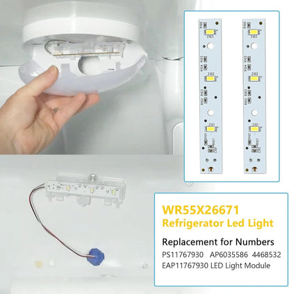 6Pack WR55X26671 Refrigerator LED Light Board Replacement for Freezer &...