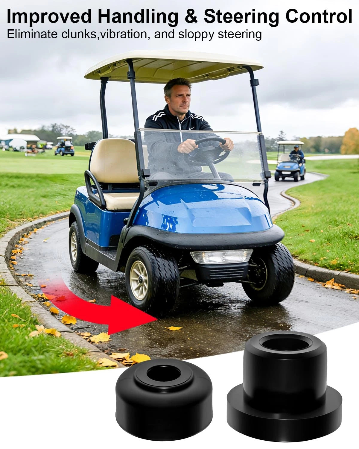 WQZLNX Golf Cart Lift A-Arm Bushing Kit Fit for GTW Front and Black