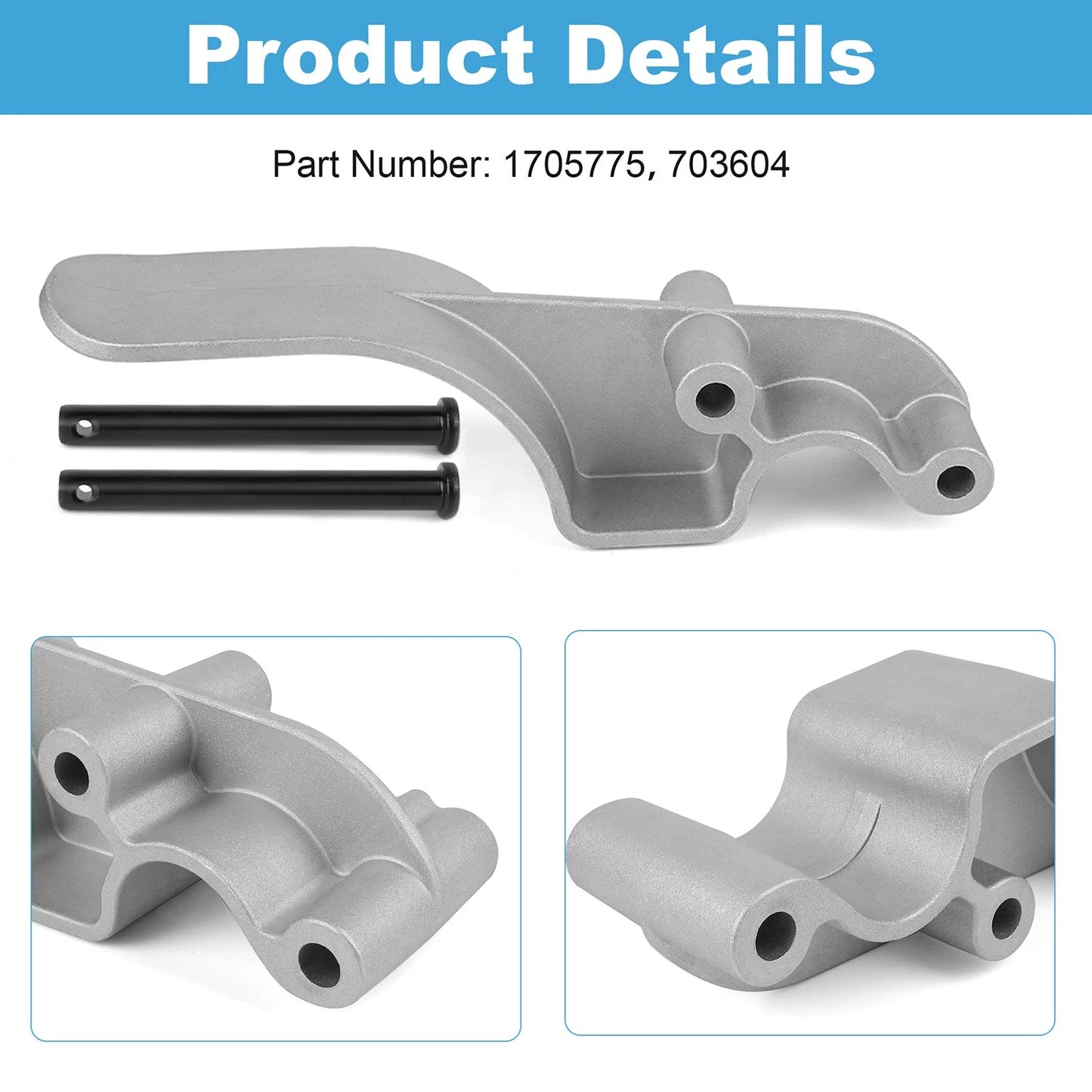 Easy-Off Aluminum (Cast) Tarp Stop w/Clevis Pins -6 Tarp Stops - 12 Pins 1705775
