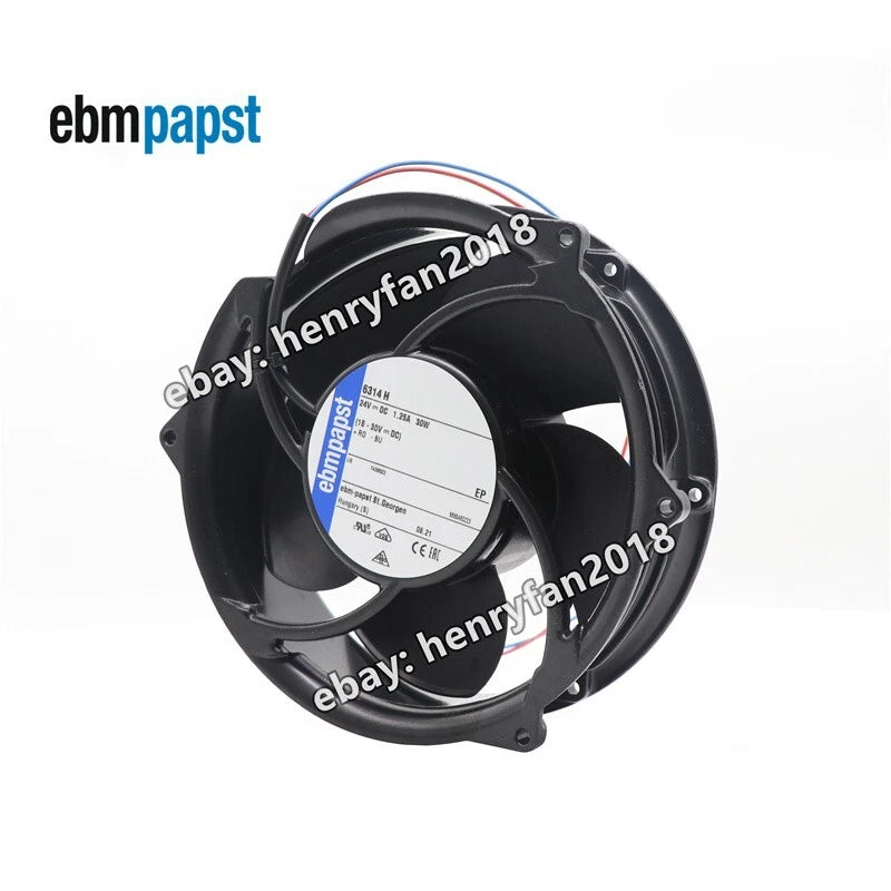 Ebmpapst 6314H Axial Fan DC 24V 1.25A 30W  172*172*51mm 2-wires Ebm Cooling Fan