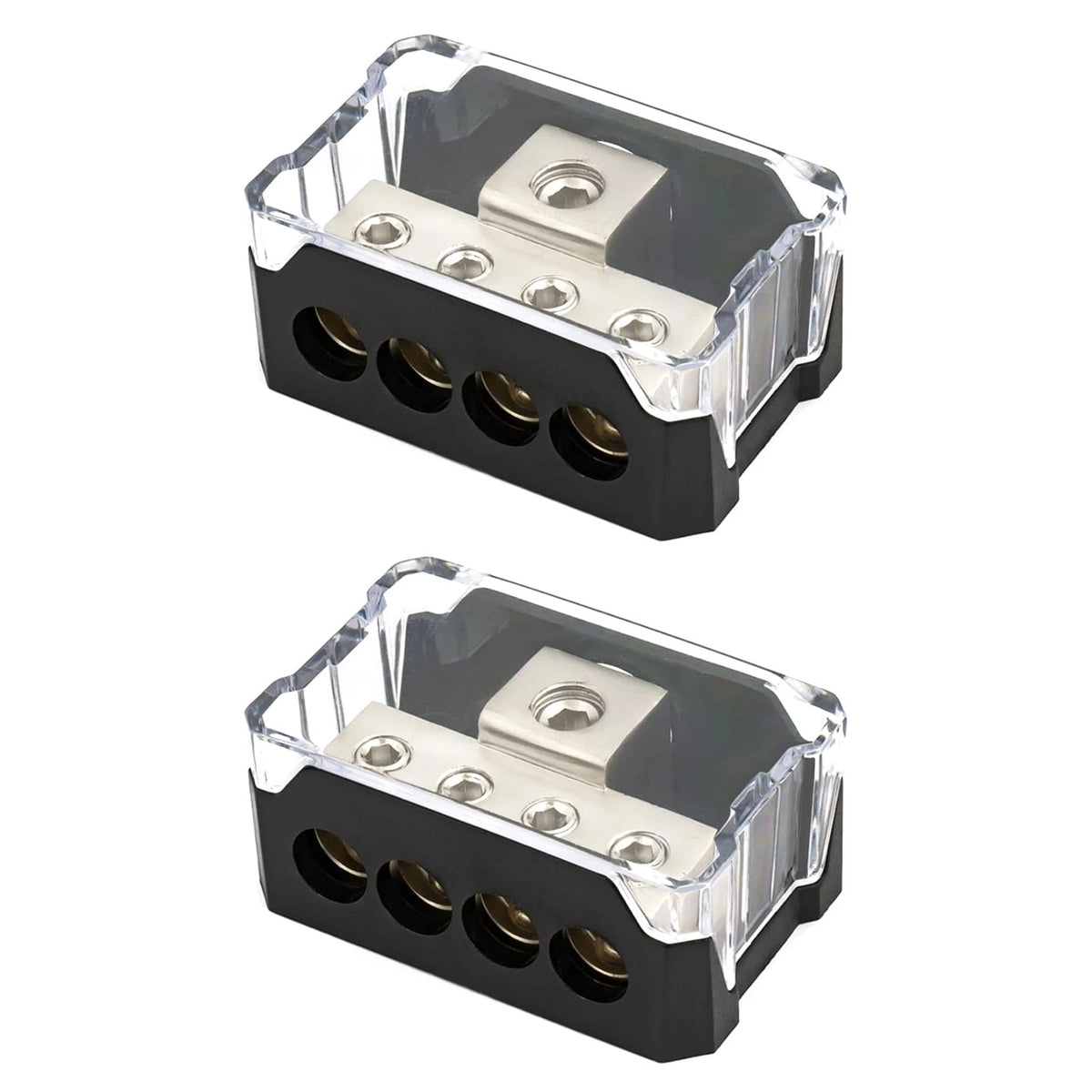 7*4.5*2.9cm 2Pcs Car Audio Power Distribution Block 0/2/4 AWG Input