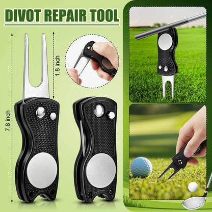 Teyva Daily 7 Pcs Golf Accessories Kit Cleaning Include black