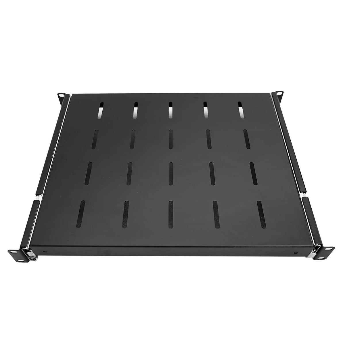 Raising Electronics Sliding Rack Server Shelf 1U 19'' 4 Post 15"-22", black