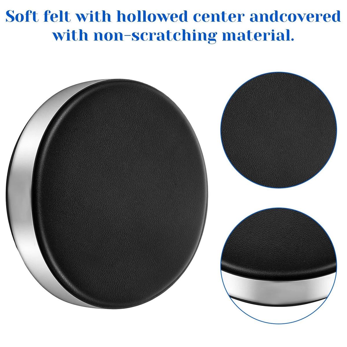 Classicseali 2pcs Watch Cushion, Round Leather Movement Black + Silver