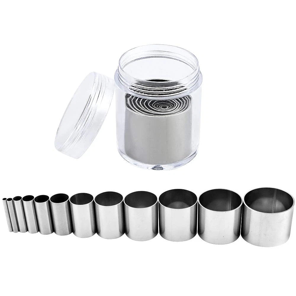 Fireboomoon 12 PCS Hole Hollow Punch Cutter Set with Storage Silver