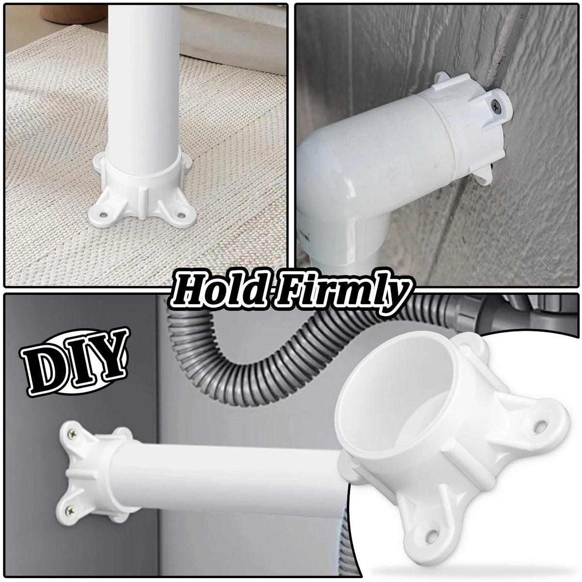 12 Packs 2" PVC Flange, Table Screw Caps Pipe 2 inch-12Packs, White