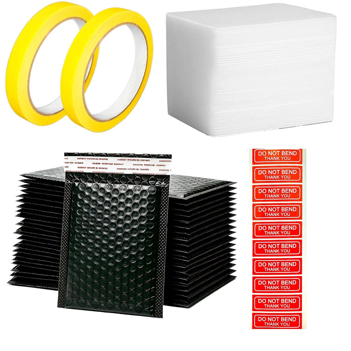 25Set Trading Card Shipping Supplies Kit,50pcs 3.5'' x x 4.5'', black