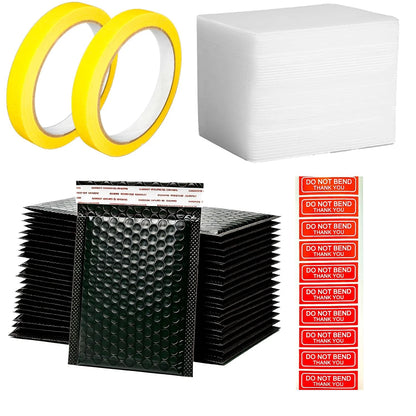 25Set Trading Card Shipping Supplies Kit,50pcs 3.5'' x x 4.5'', black