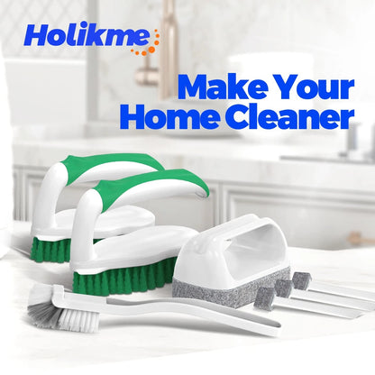 Holikme 7 Pack Cleaning Brush Scrub Kitchen 5 Piece Set, Green