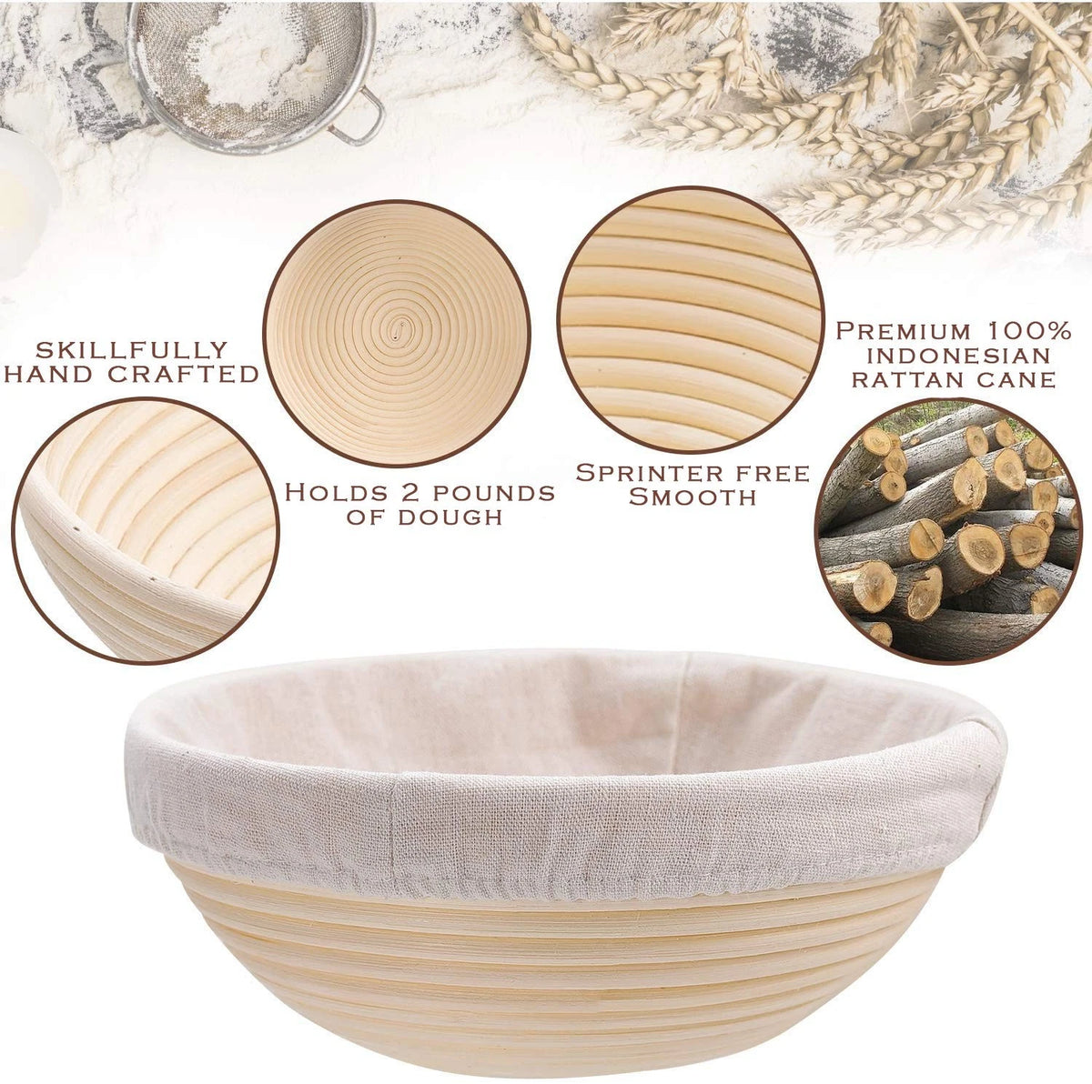 YAANI Sourdough Starter Kit, 9 Inch Round + 10 Oval + Tools