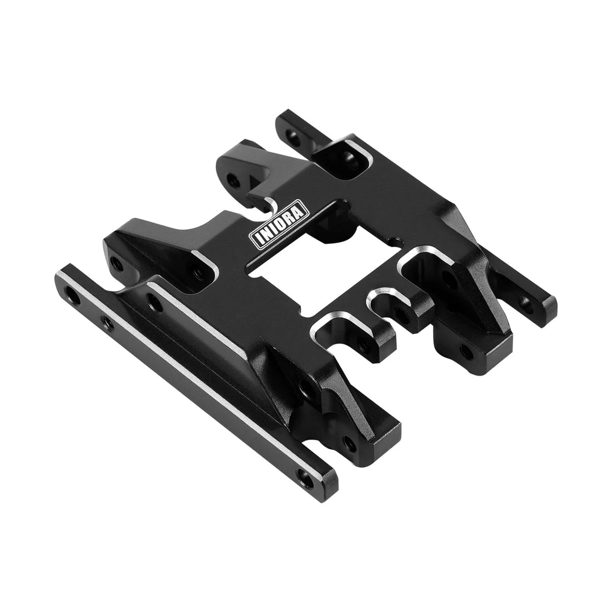 INJORA Aluminum Skid Plate Transmission Mount 17g 1/18 scale, Black