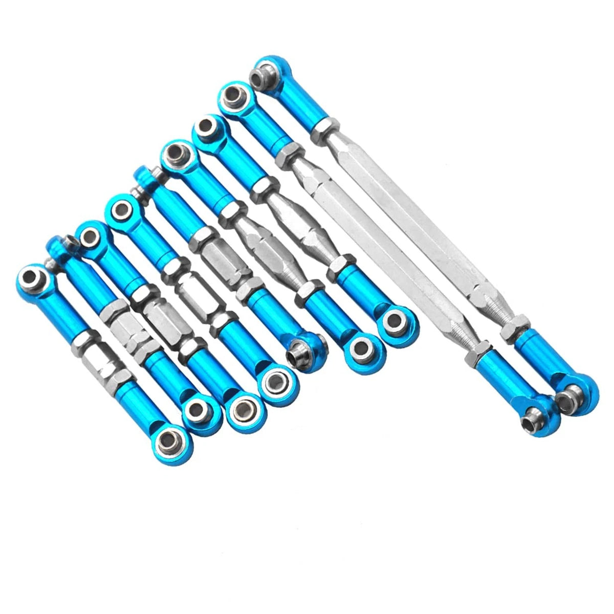 ShareGoo 9Pcs Metal Pull Rod Steering Servo Link Linkages Swing Arm Tie 1/12