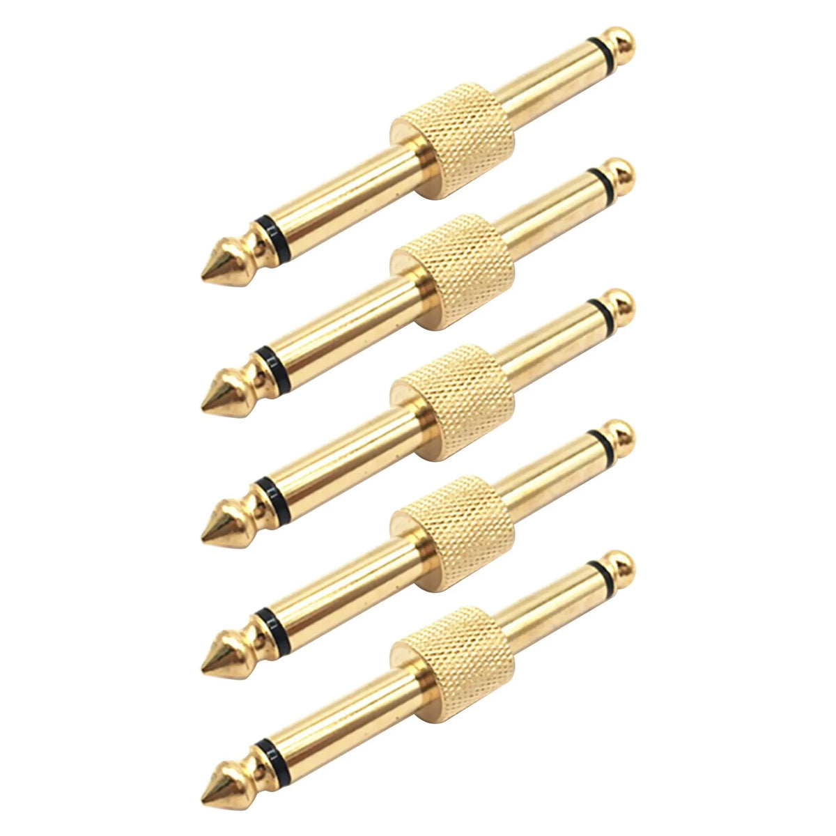 5PCS 6.35 Male to Male Gold Plated audio adapter Support Versatile Usage