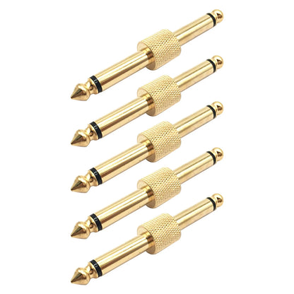5PCS 6.35 Male to Male Gold Plated audio adapter Support Versatile Usage