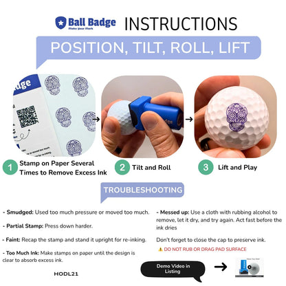 Ball Badge Golf Stamp, Self-Inking Marker Eat Sleep Repeat