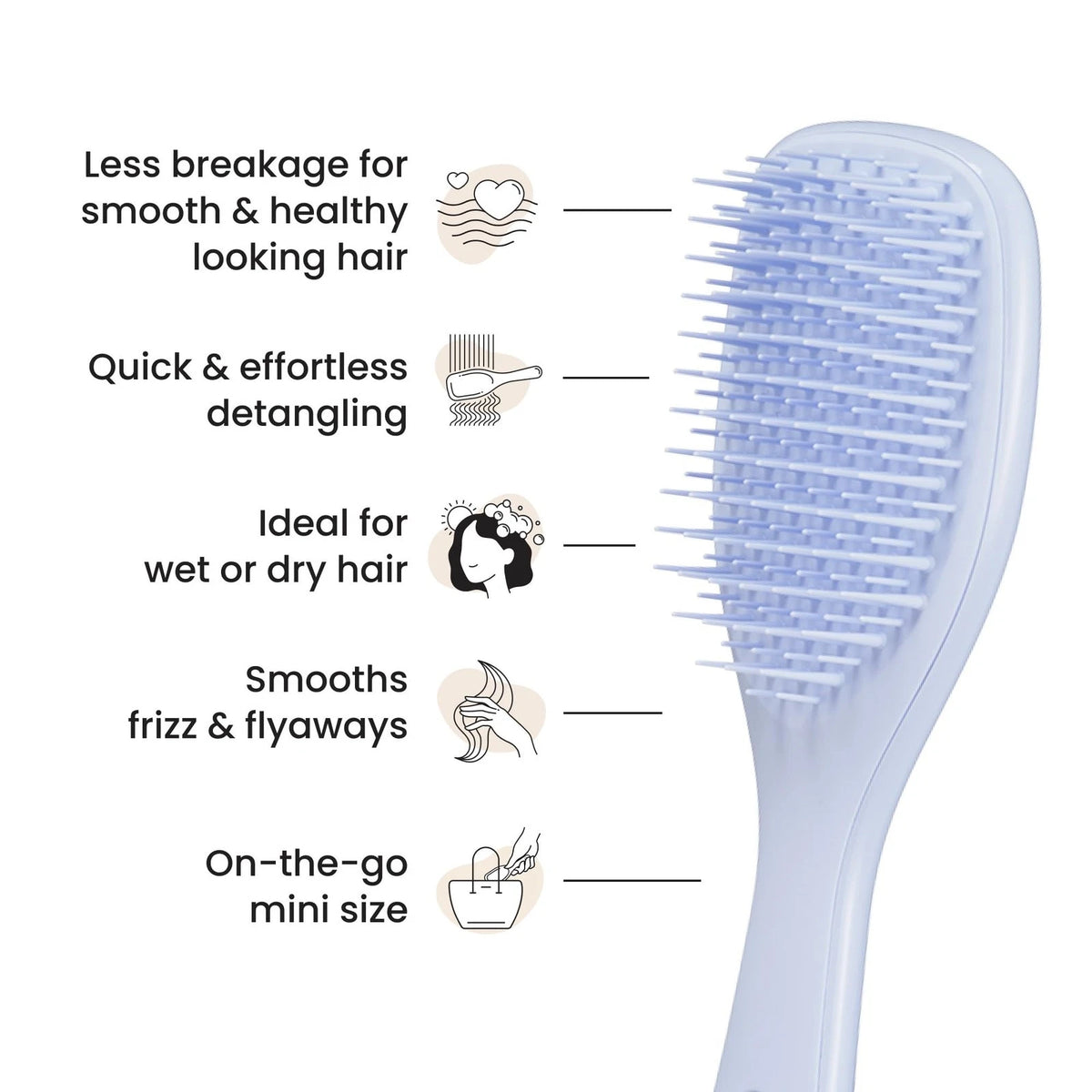 Tangle Teezer Ultimate Detangler Hairbrush, Eliminates Mini, Digital Lavender