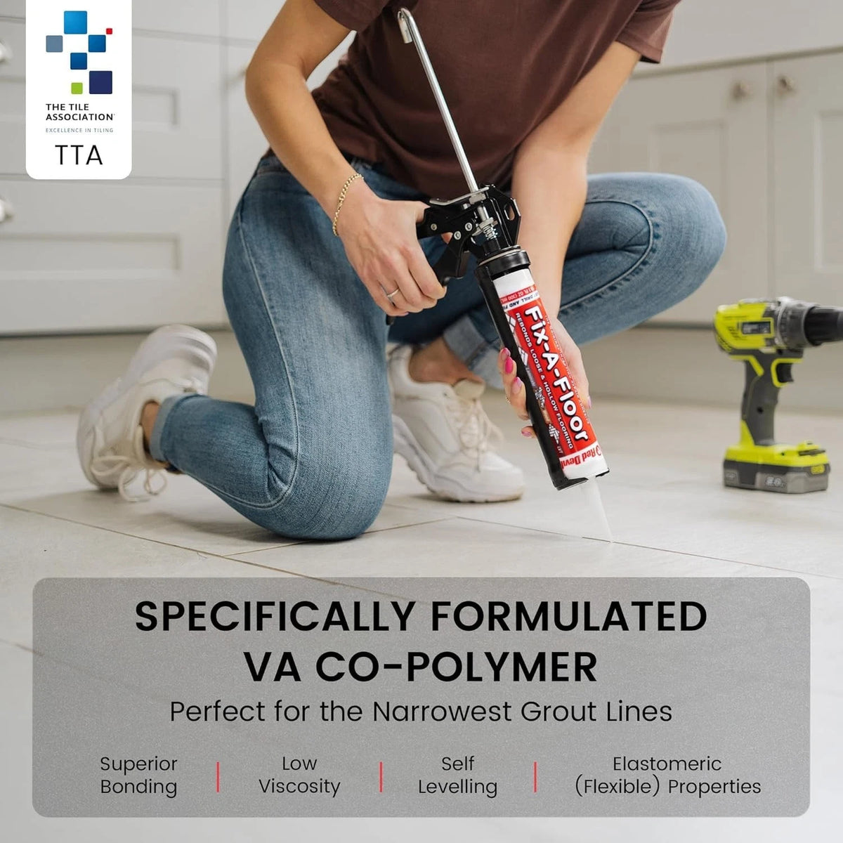 The  Fix-A-Floor Loose Tile Repair Adhesive - Tile, Porcelain, White