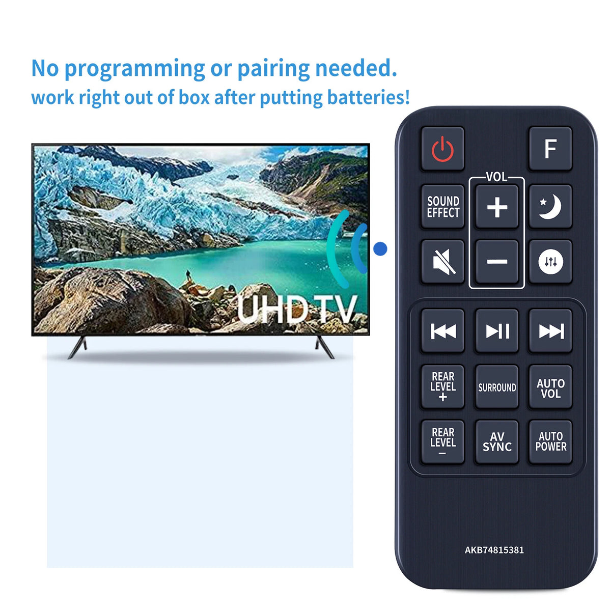 AKB74815381 For LG Sound Bar Remote Control SPJ8B-W SJ7 SJ7-C SJ7C SPJ8BW
