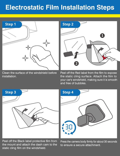 Adhesive Pads & Car Windshield Electrostatic Film for Mounting Nextbase Dash...