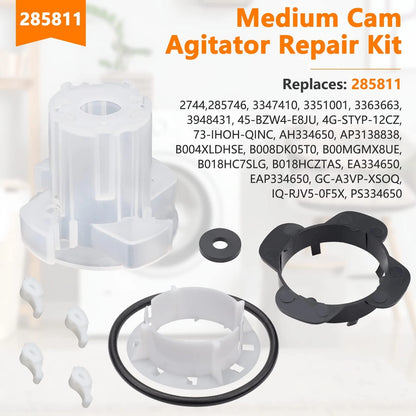 285811 Medium Cam Agitator Repair Kit, Compatible with Whirlpool 1 inch