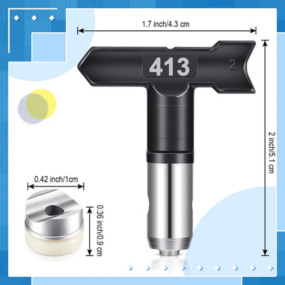 5 Pcs Spray Tips Reversible Tip 109, 213, 311, 315, 413, black, silver
