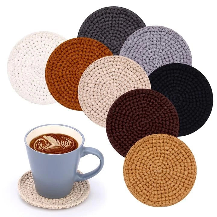 UzecPk Crochet Kits, Kit for Beginners 8 PCS 8 Pcs, 8PCS Coasters