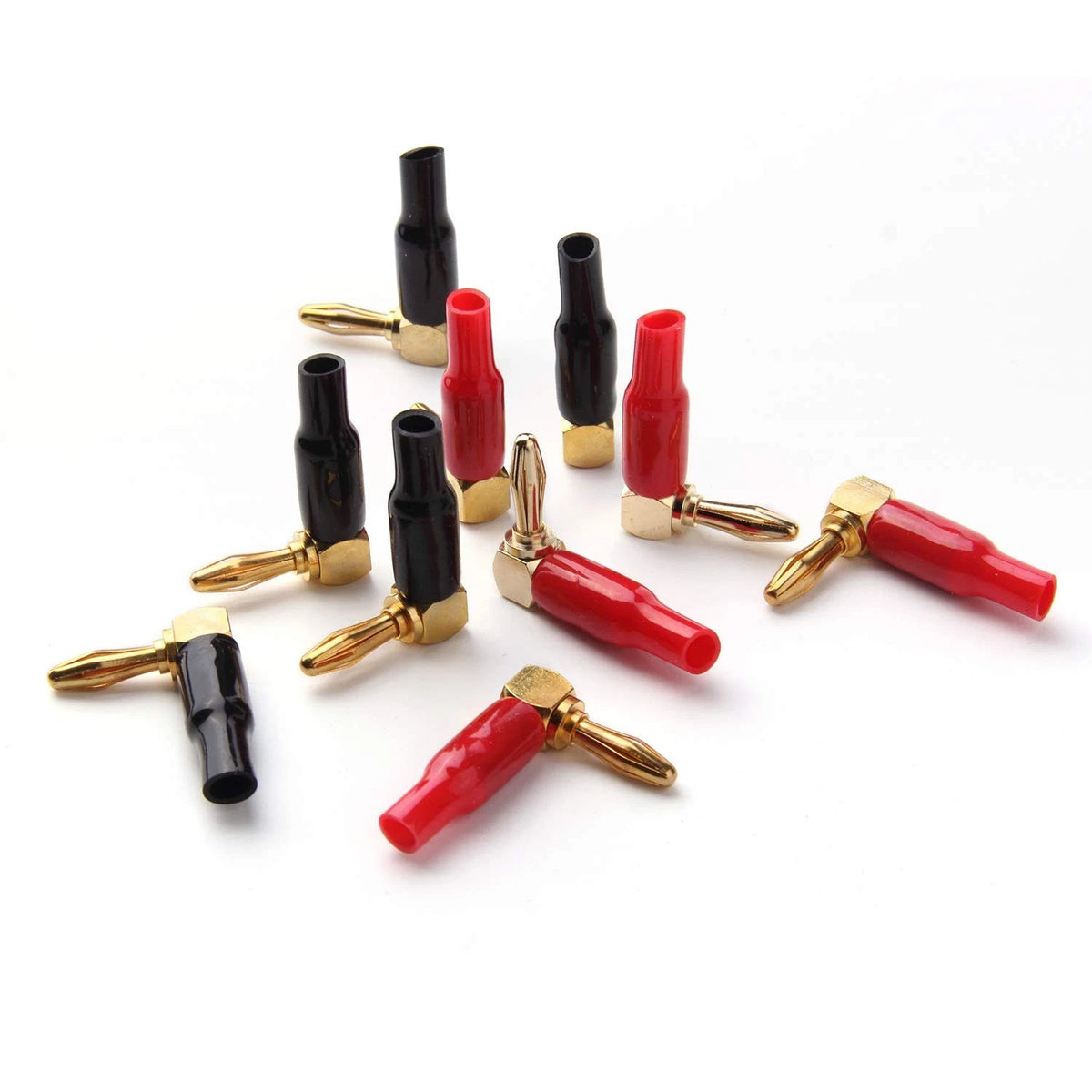 HRLORKC 10pcs Right Angle Speaker Plugs 4mm/0.16" 90 4mm/0.16 inches, black
