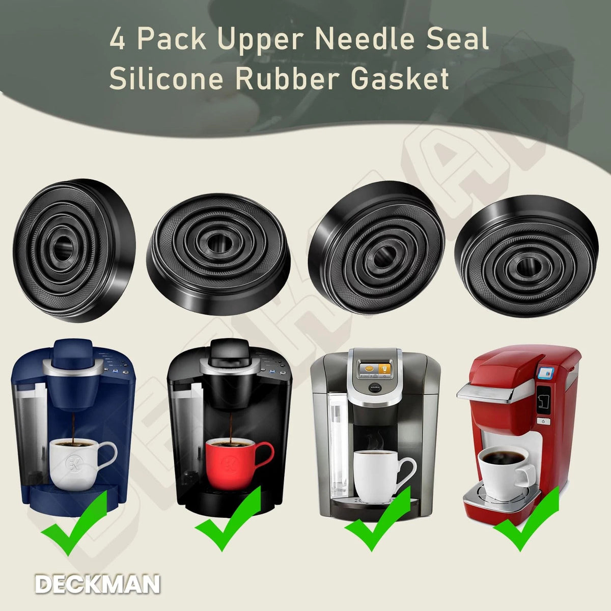 4 Pack Coffee Makers Replacement Needle Seal Silicone Rubber Gasket for Most...