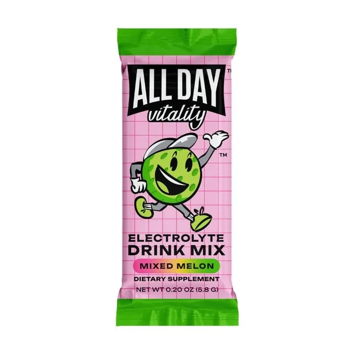 ALL DAY Vitality Pickleball Electrolyte Powder Packets | No Sugar, 30 Count