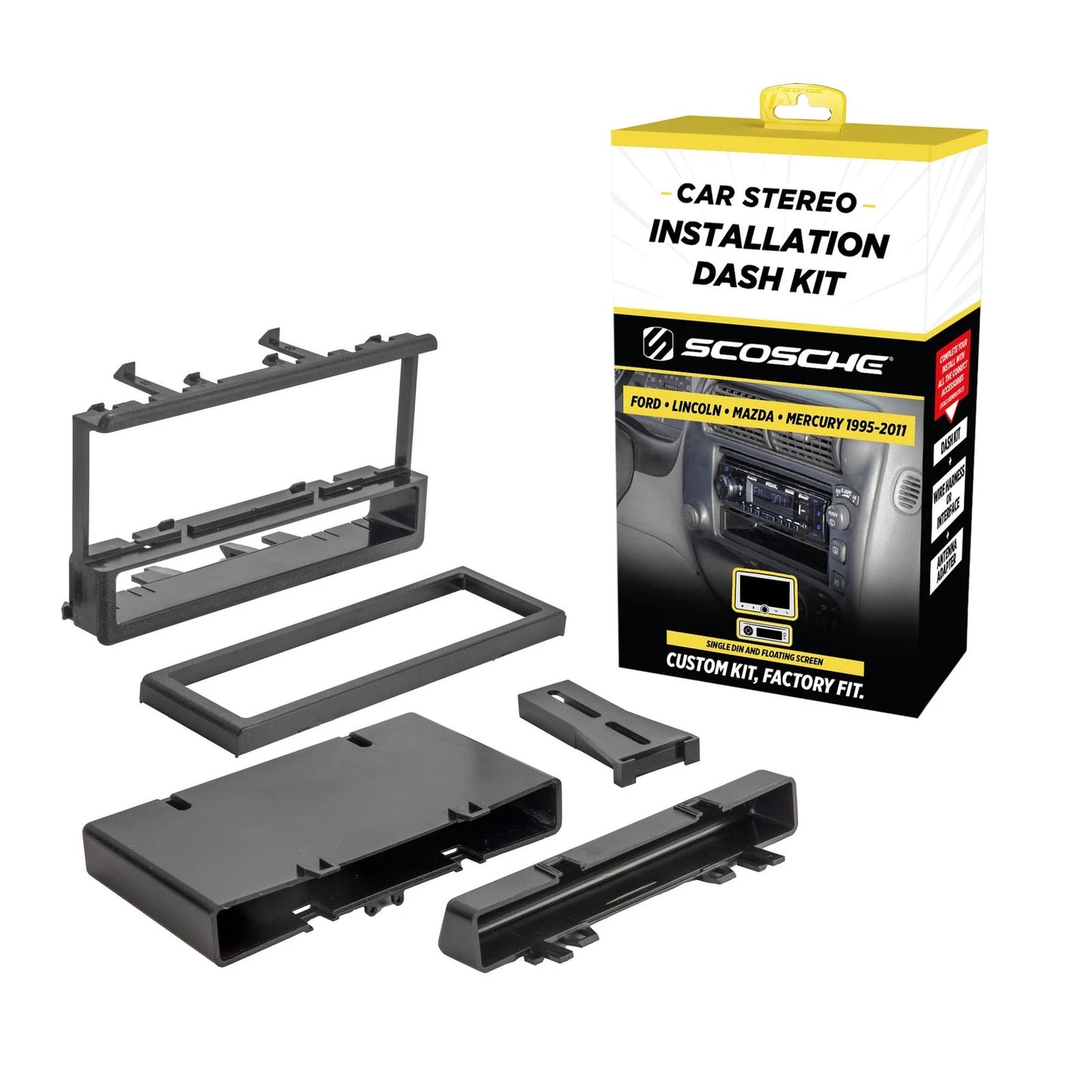 Scosche FD1327B Single DIN Dash Kit Compatible with Select 1995-11 black