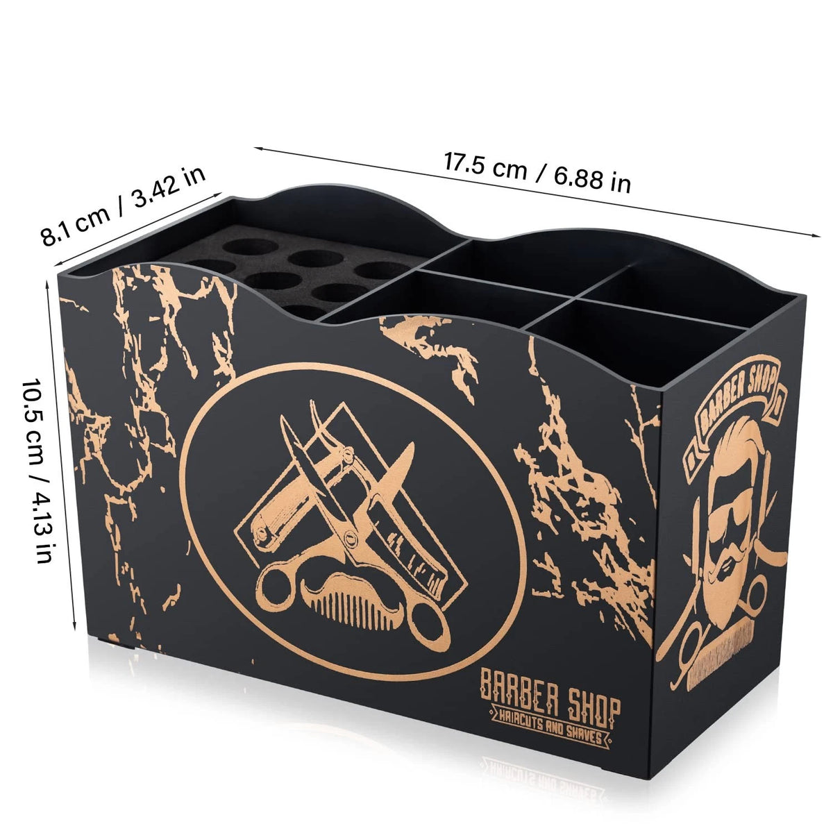 Noverlife Barber Scissors Holder Box, Professional Beard Man Style - Black