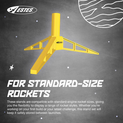 Estes 2291 Pack of 3 Model Rocket Display Stands, Small, Brown/a