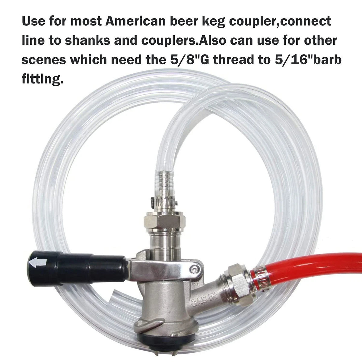 LitKiwi 2PCS Keg Coupler Barb Connector,Stainless Steel 304 1/4"Barb,