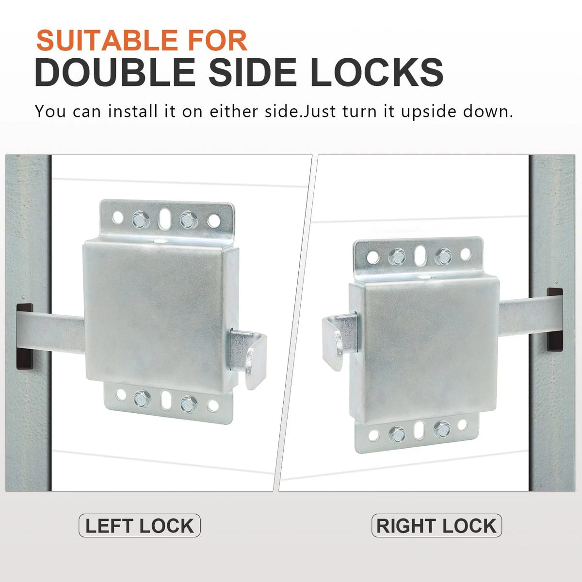 QZATTCAEN Garage Door Side Lock, Galvanized Steel Inside Deadlock for 0