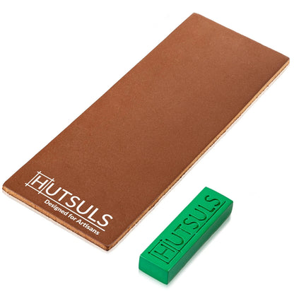 Hutsuls Brown Leather Strop with Compound - Get Razor-Sharp Edges 3x8,