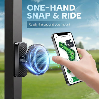 HOOKED ON GOLF Cart Phone Holder Mangetic Black for All Carbon Fiber