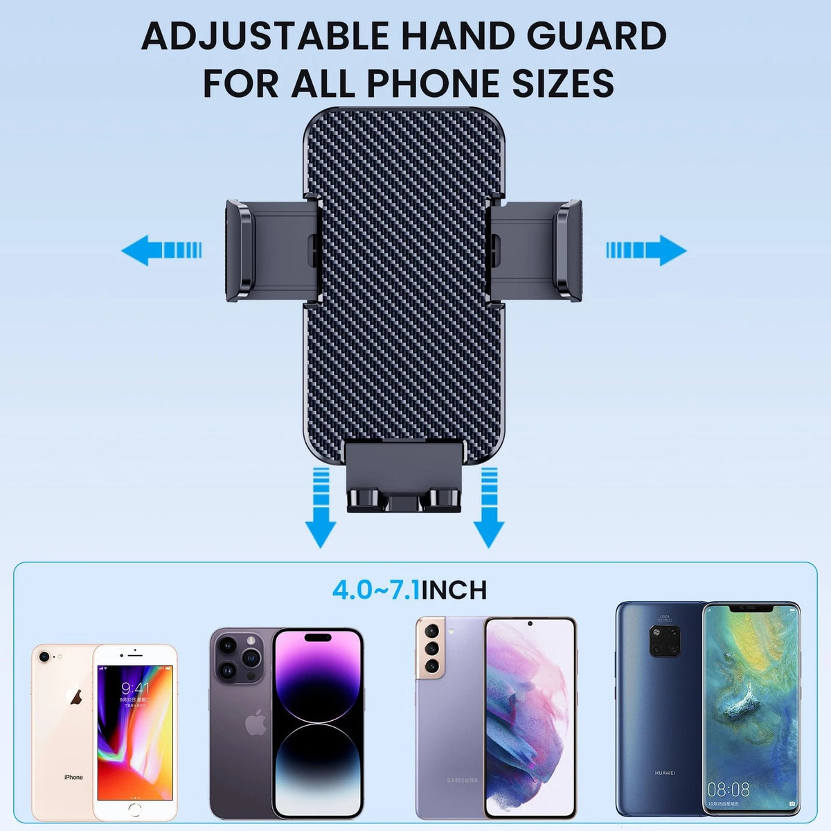 GUWEZ Phone Holders for Your Car [Military Grade Suction 10.5×7×14.5cm, Black