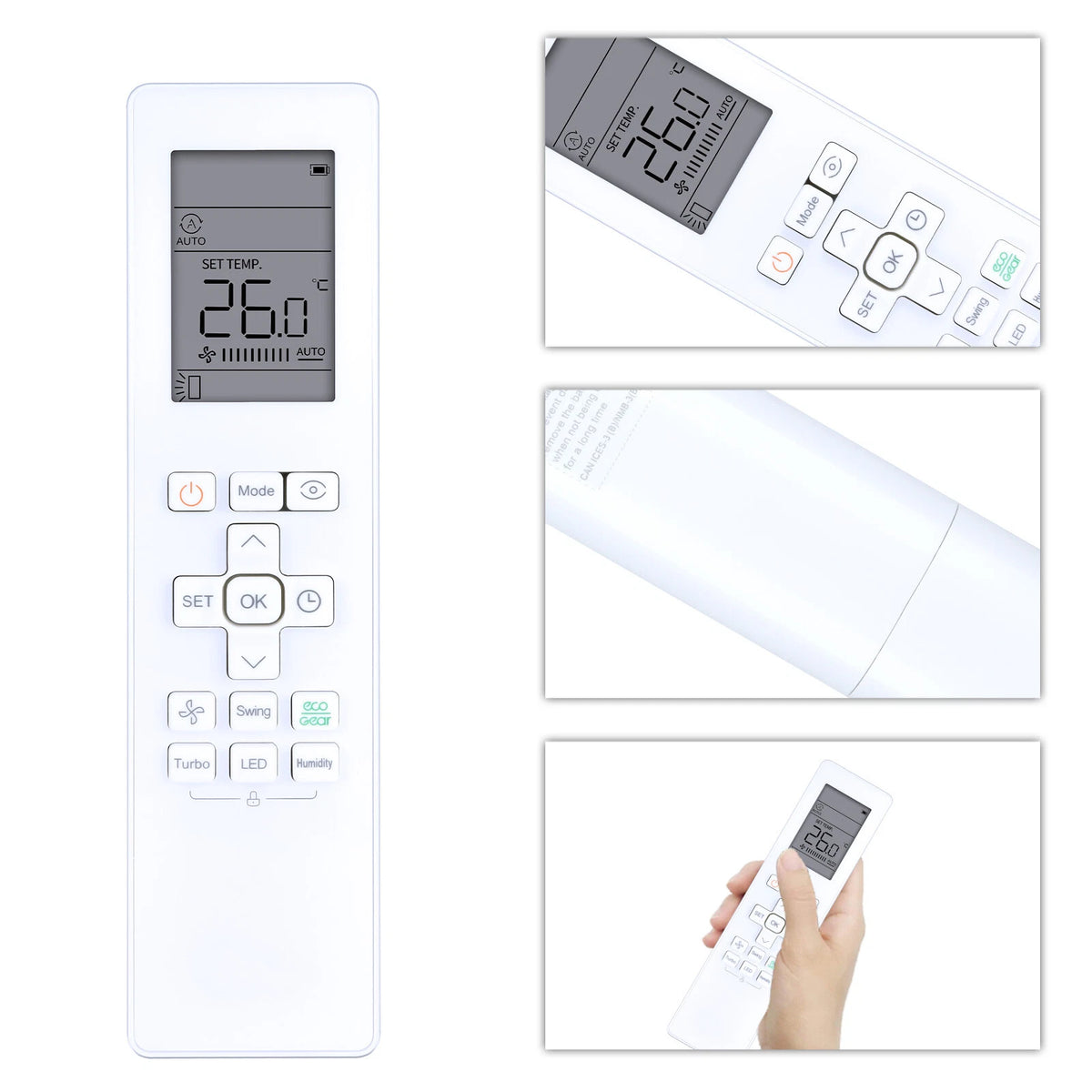Remote Control For Senville AURA Series Mini Split Air Conditioner