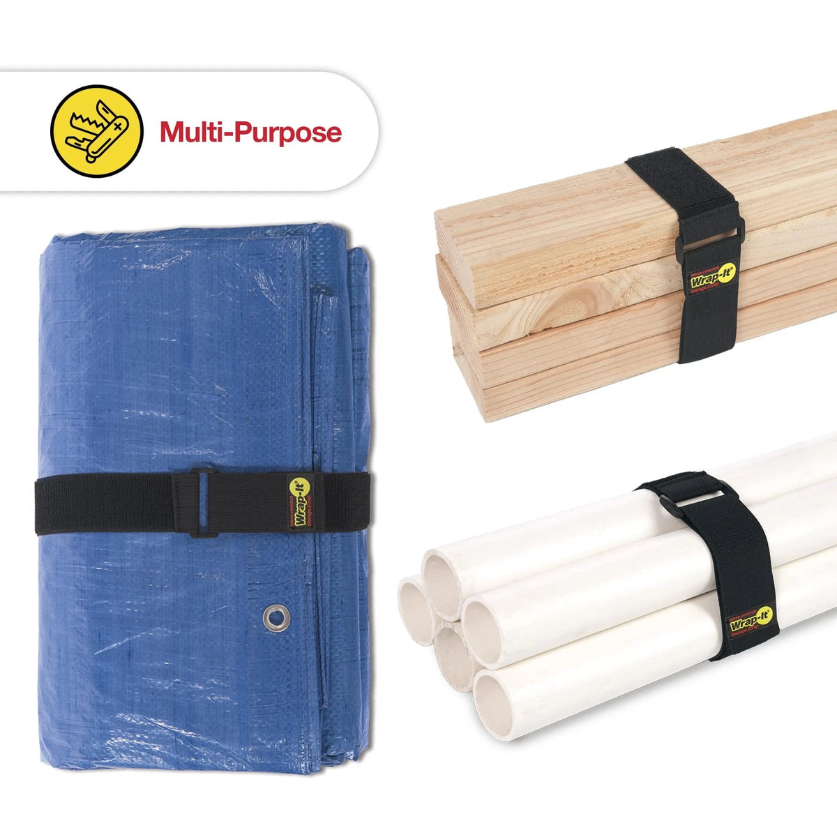 Super-Stretch Wrap-It Storage Straps - 24" (4 Pack) Black Pack),