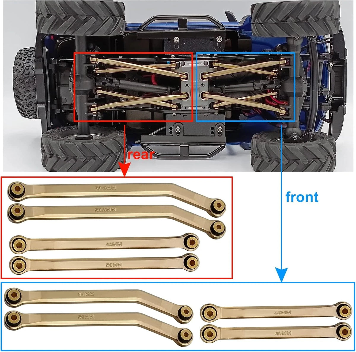 Brass High Clearance Links Set RC Linkage for SCX24 AXI00001...