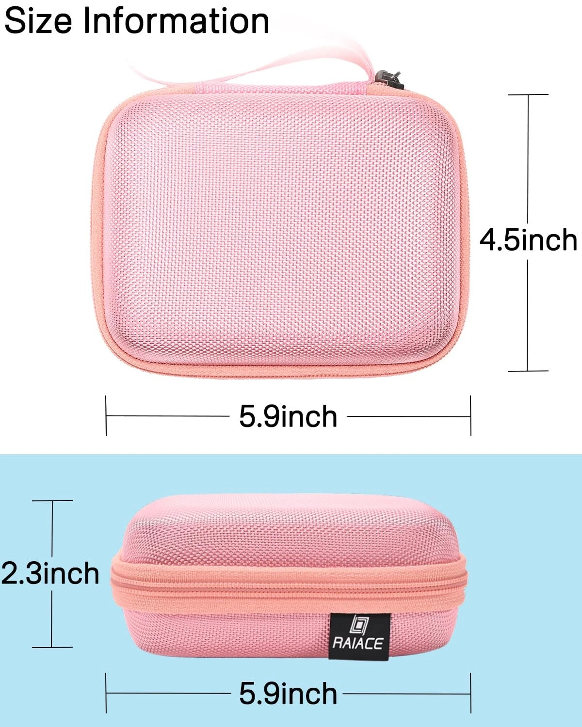 RAIACE Hard Storage Case for Diabetes Testing Kit, Blood Glucose Small, Pink